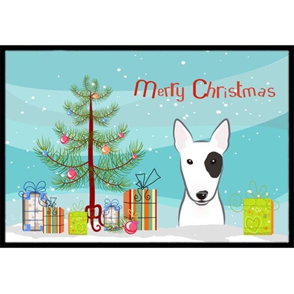 Carolines Treasures BB1581MAT Christmas Tree & Bull Terrier Indoor or Outdoor Mat; 18 x 27 BB1581MAT - main